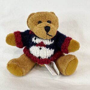 Chrisha Playful Plush Brown Teddy Bear  In Knit Sweater & Hat 6" Stuffed Animal